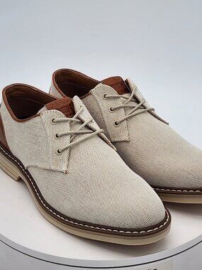 Madden Duralix X White Tan Textile Derby Shoes Men’s Size 9.5 New